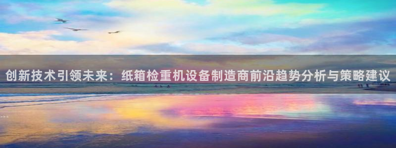 辉达平台官网下载：创新技术引领未来：纸箱检重机设备制造商前沿