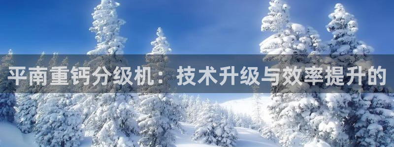 辉达娱乐排列三：平南重钙分级机：技术升级与效率提升的